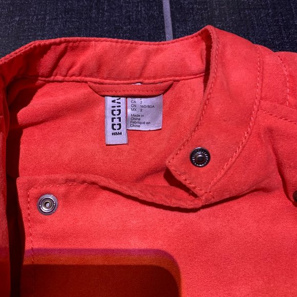 H&M Red Suede Biker Jacket - Picture 4 of 9